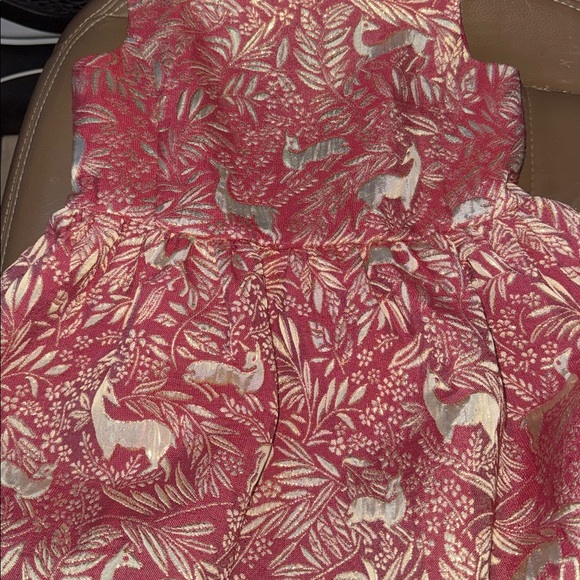 J. Crew Crewcuts Holiday Girls'  jacquard dress in botanical deer print 5T - Picture 8 of 15